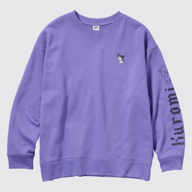 Purple Uniqlo Sanrio characters Long-Sleeve Women Sweatshirts | 4007646