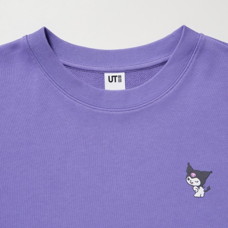 Purple Uniqlo Sanrio characters Long-Sleeve Women Sweatshirts | 4007646