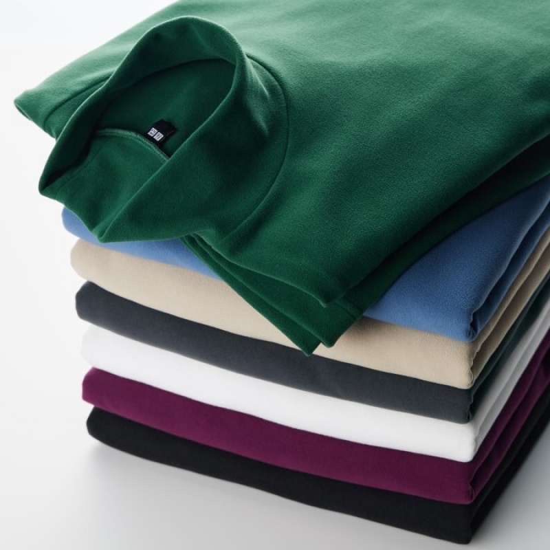 Purple Uniqlo Smooth Fleece Mock Neck Long-Sleeve Women T Shirts | 1801916