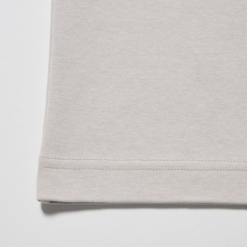 Purple Uniqlo U AIRism Cotton Oversized Crew Neck Half-Sleeve Women T Shirts | 2591837