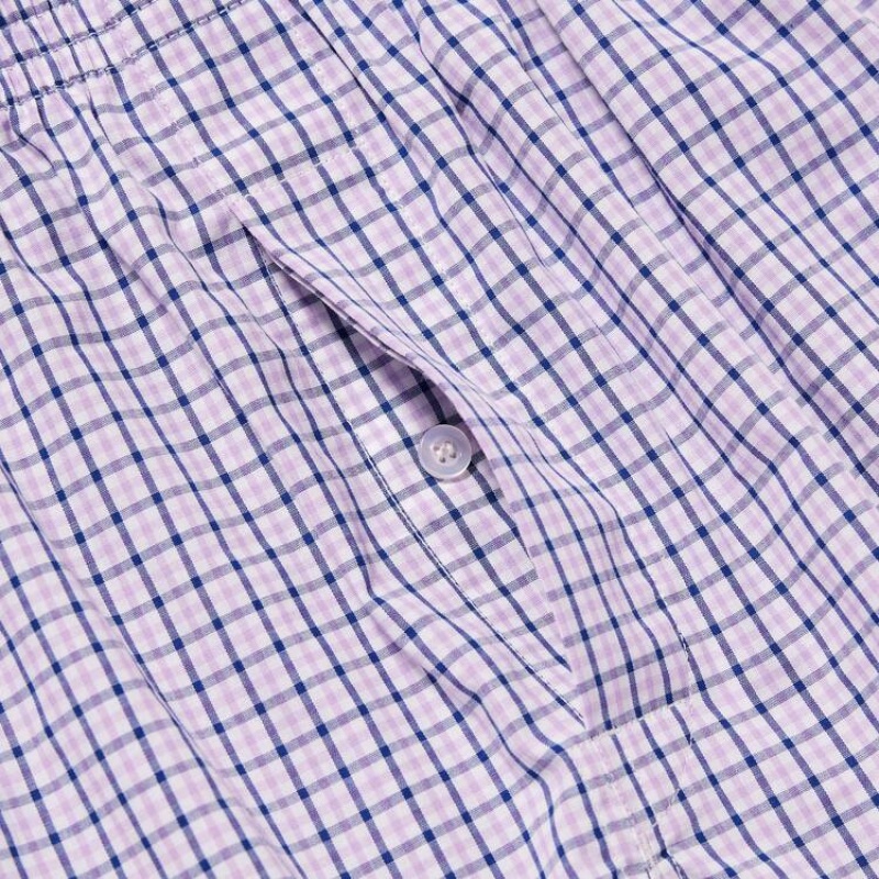 Purple Uniqlo Woven Checked Boxer Men Underwear | 795249