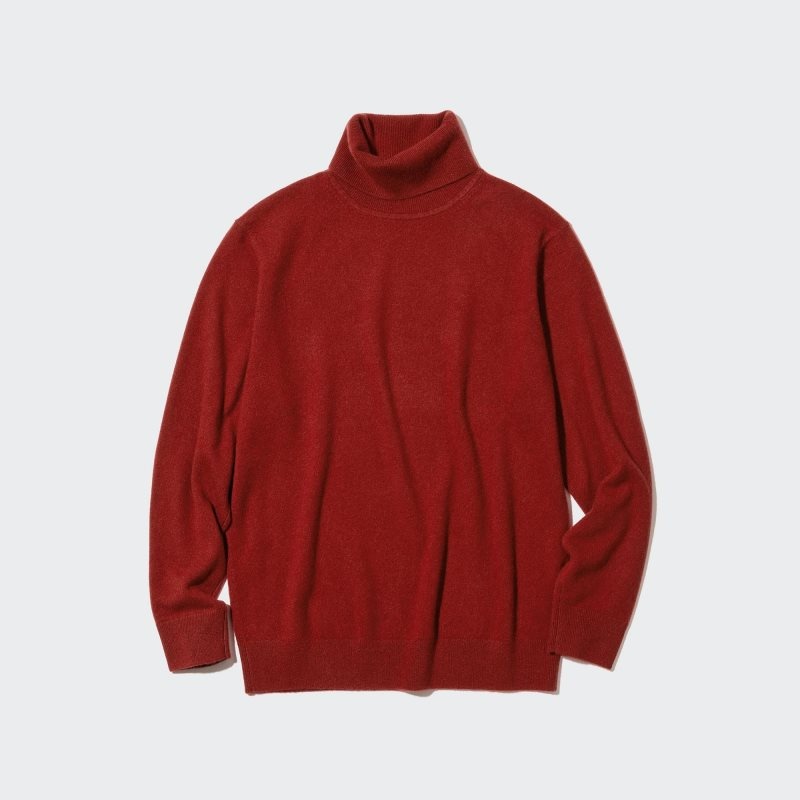 Red Uniqlo Cashmere Turtleneck Long-sleeve Men Sweaters | 7843163