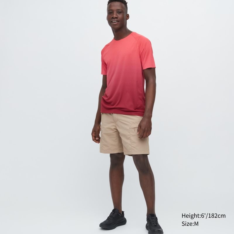 Red Uniqlo Dry-ex Crew Neck Short-sleeve Lightweight Men T Shirts | 1084972