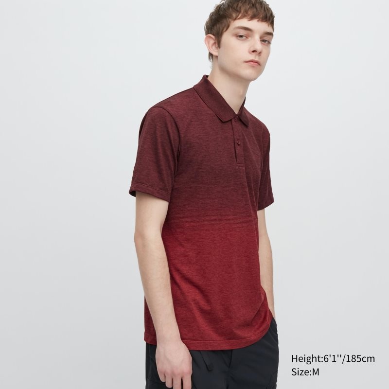 Red Uniqlo Dry-ex Gradient Men Polo Shirts | 3269229