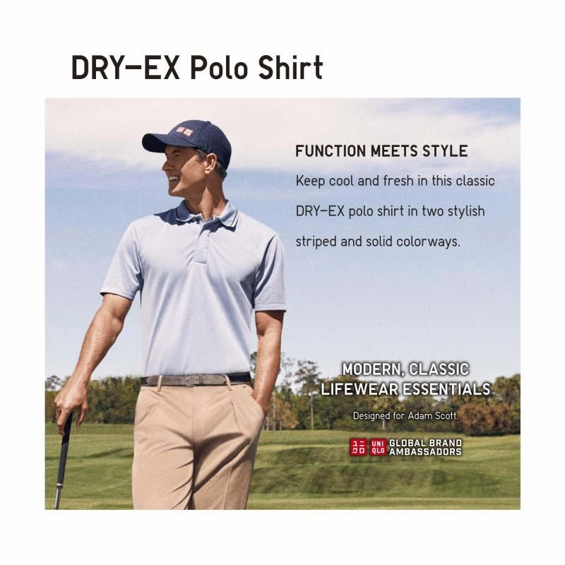 Red Uniqlo Dry-ex Short-sleeve Striped Adam Scott Men Polo Shirts | 253430