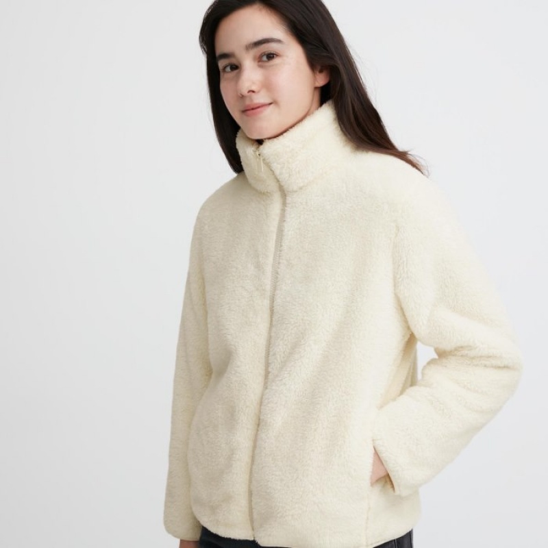 Red Uniqlo Fluffy Yarn Fleece Full-Zip Women Jackets | 9723859