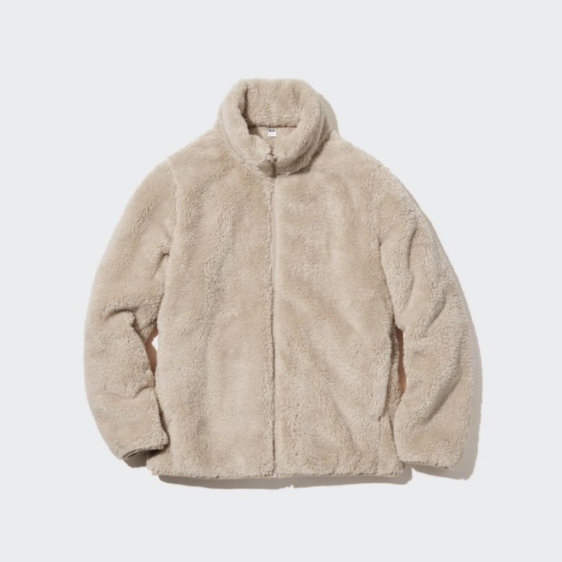 Red Uniqlo Fluffy Yarn Fleece Full-Zip Women Jackets | 9723859