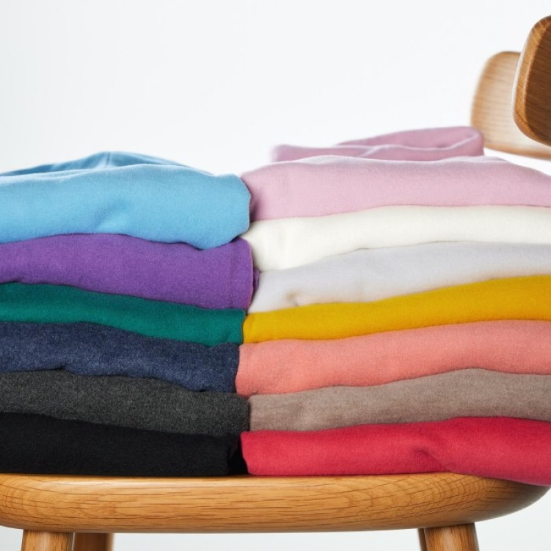 Red Uniqlo HEATTECH Fleece Turtleneck Long-Sleeve Women T Shirts | 2913256
