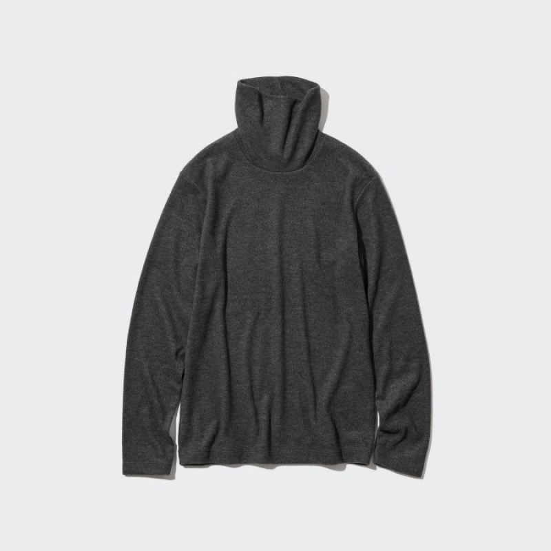 Red Uniqlo HEATTECH Fleece Turtleneck Long-Sleeve Women T Shirts | 2913256