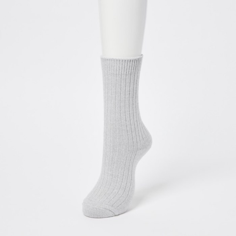 Red Uniqlo HEATTECH Ribbed Women Socks | 7092732