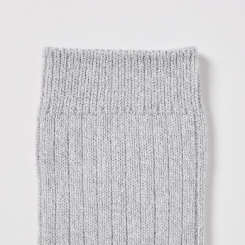 Red Uniqlo HEATTECH Ribbed Women Socks | 7092732