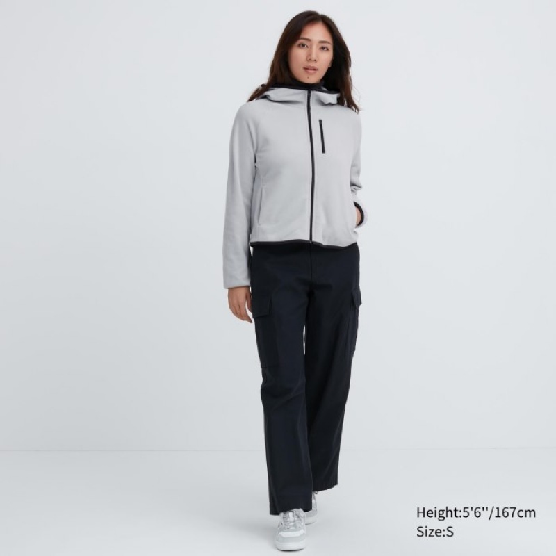 Red Uniqlo Light Fleece Full-Zip Women Hoodie | 5582979