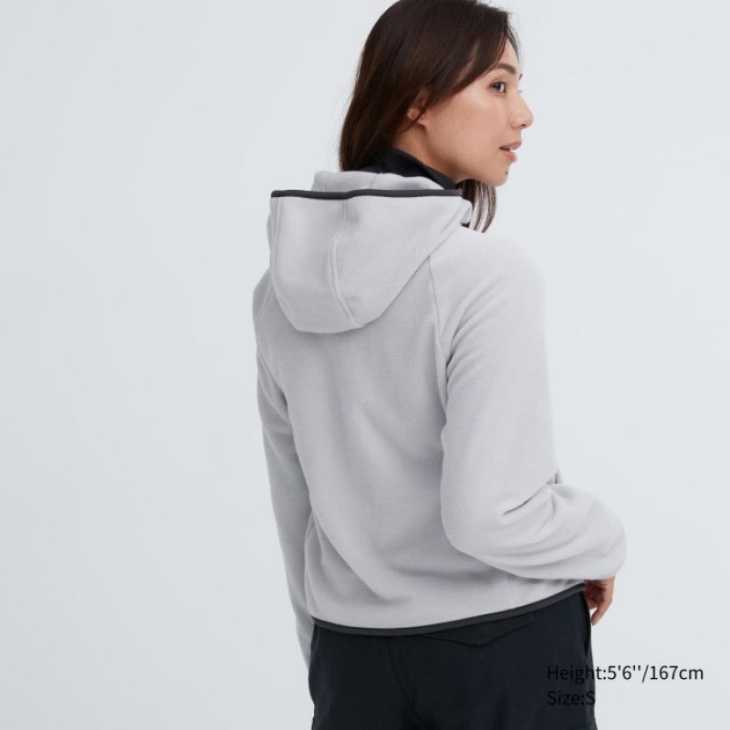 Red Uniqlo Light Fleece Full-Zip Women Hoodie | 5582979