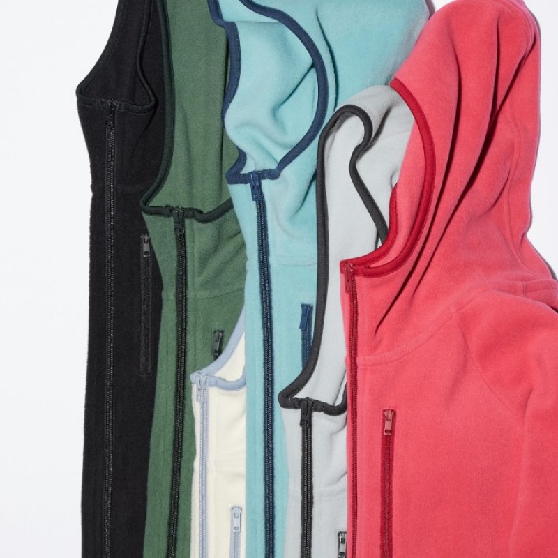Red Uniqlo Light Fleece Full-Zip Women Hoodie | 5582979