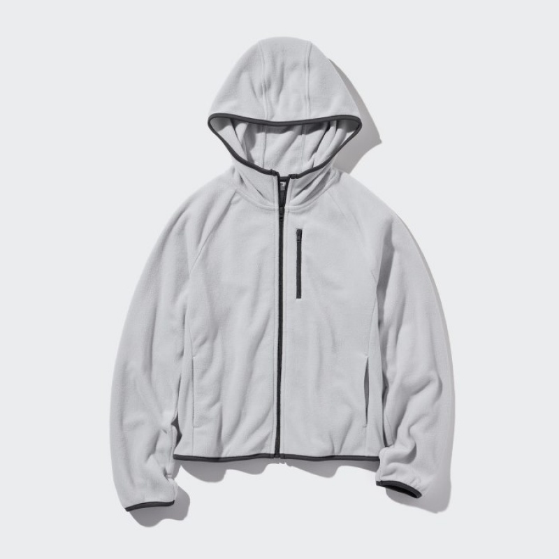 Red Uniqlo Light Fleece Full-Zip Women Hoodie | 5582979