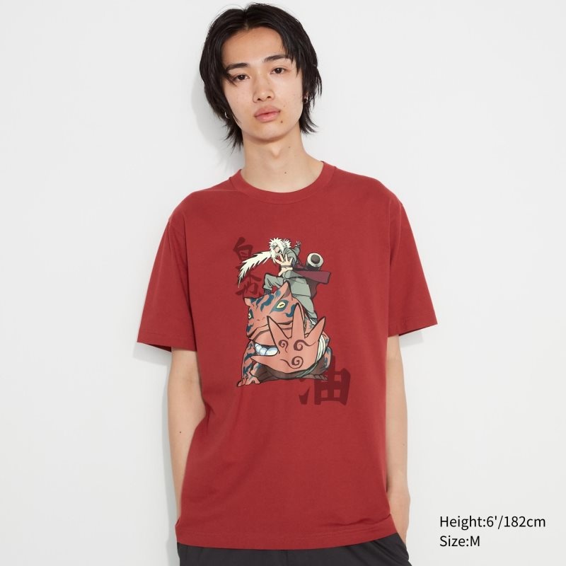 Red Uniqlo Naruto Ut Short-sleeve Graphic Jiraiya Men T Shirts | 7464275