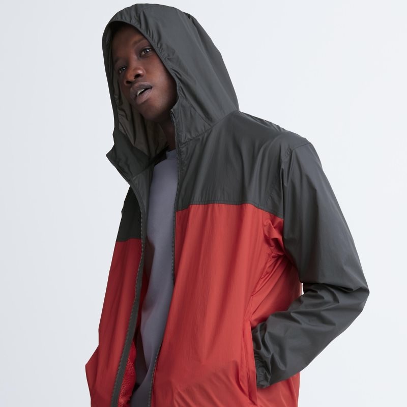 Red Uniqlo Pocketable Uv Protection 3d Cut Color Block Men Parka | 4114964