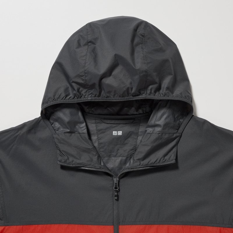 Red Uniqlo Pocketable Uv Protection 3d Cut Color Block Men Parka | 4114964