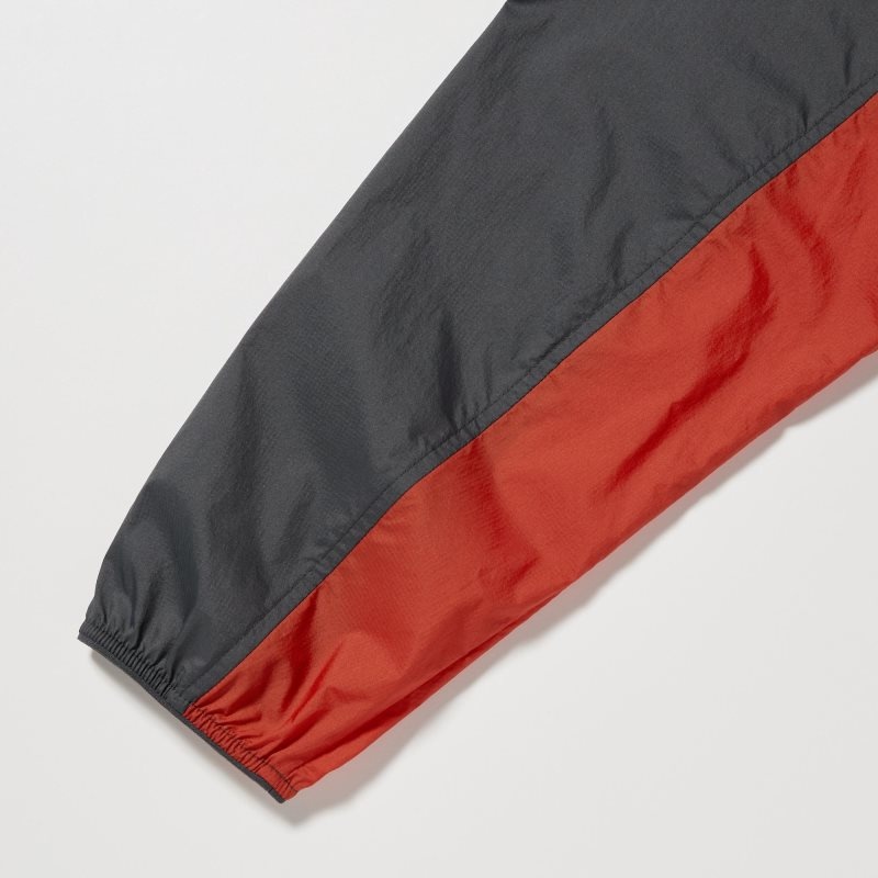 Red Uniqlo Pocketable Uv Protection 3d Cut Color Block Men Parka | 4114964