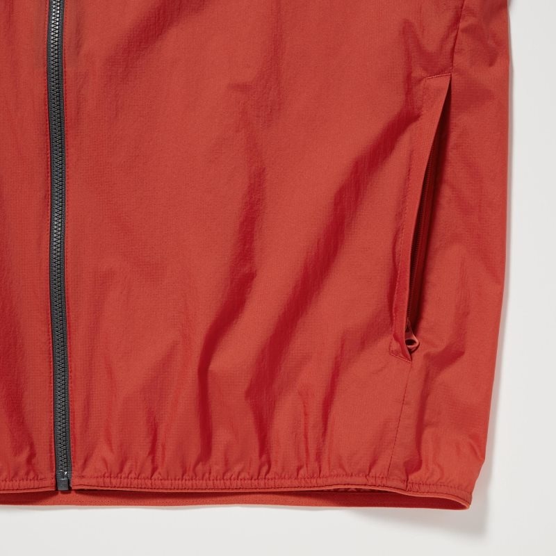 Red Uniqlo Pocketable Uv Protection 3d Cut Color Block Men Parka | 4114964
