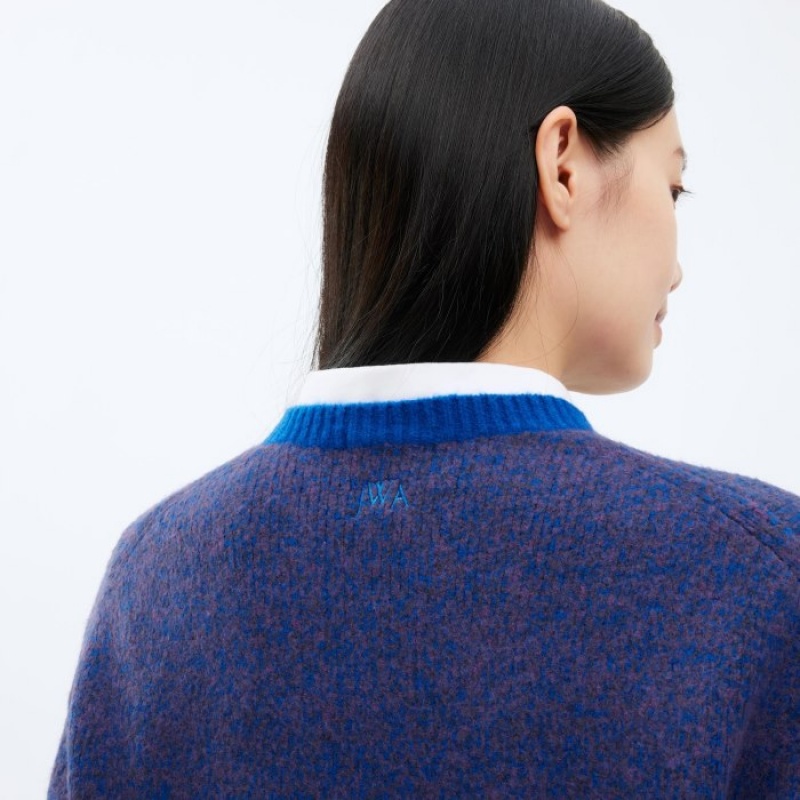Red Uniqlo Souffle Yarn Crew Neck Long-Sleeve Women Sweaters | 9627038