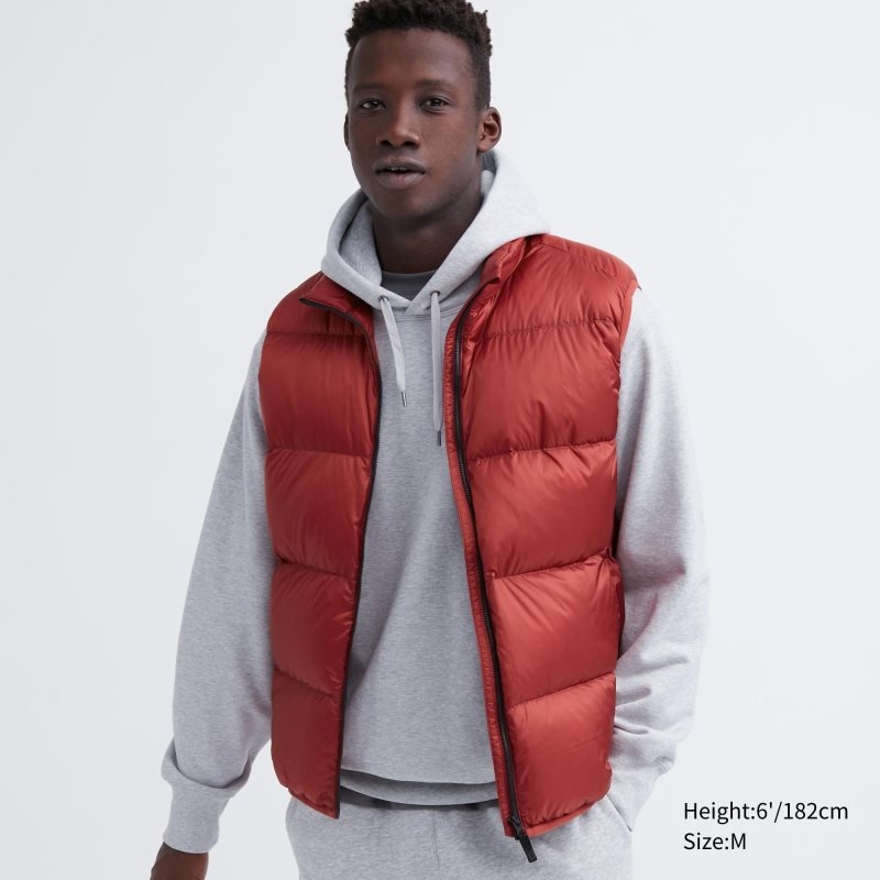 Red Uniqlo Ultra Light Down Men Vest | 8200270