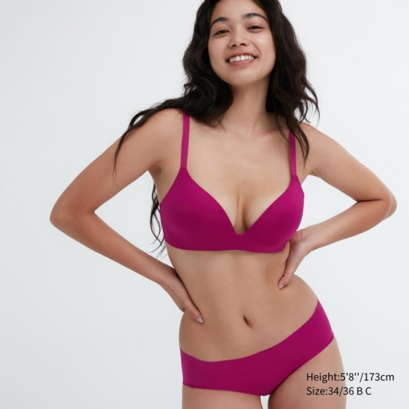 Red Uniqlo Wireless (3D Hold) Women Bras | 2237539
