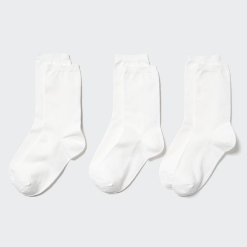 White Uniqlo 3 Pack Women Socks | 3392130