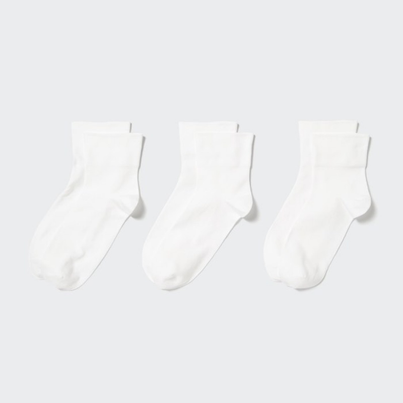 White Uniqlo 3 Pack Women Socks | 3907581