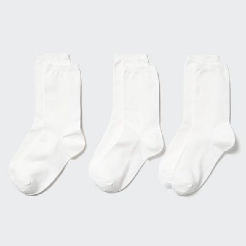 White Uniqlo 3 Pairs Women Socks | 8972382
