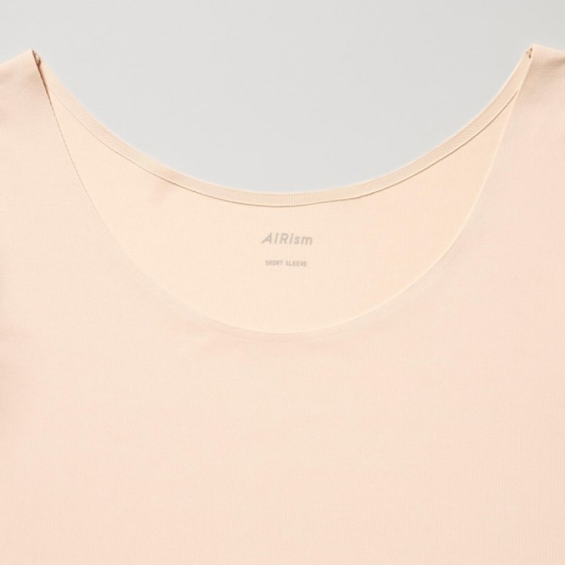 White Uniqlo AIRism Scoop Neck Short-Sleeve Women T Shirts | 3109142