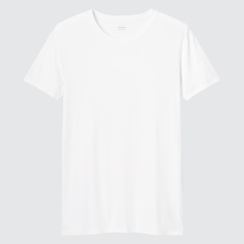 White Uniqlo Airism Crew Neck Short-sleeve Men T Shirts | 5534352