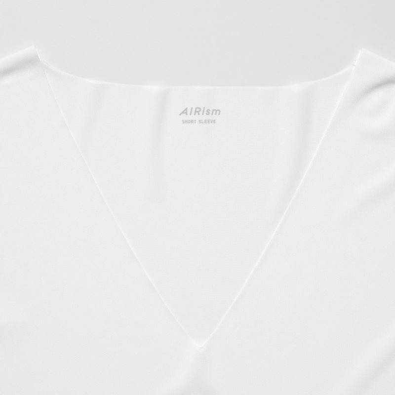 White Uniqlo Airism Mesh Anti-odor V-neck Men T Shirts | 9341977