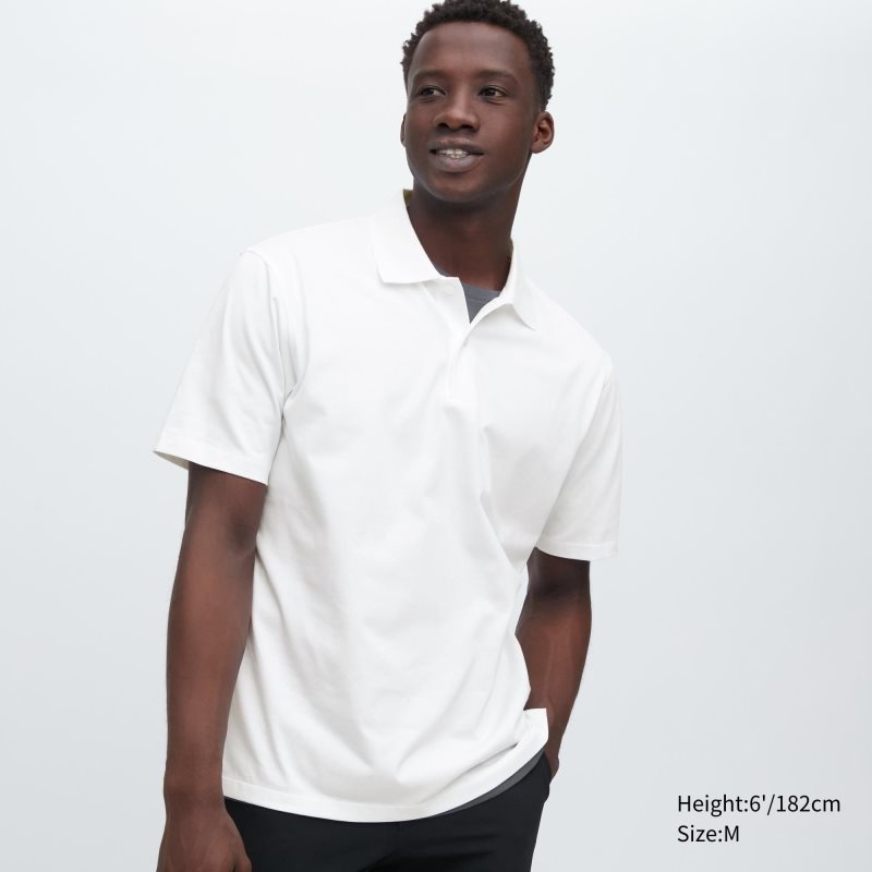 White Uniqlo Airism Regular Collar Men Polo Shirts | 2444024