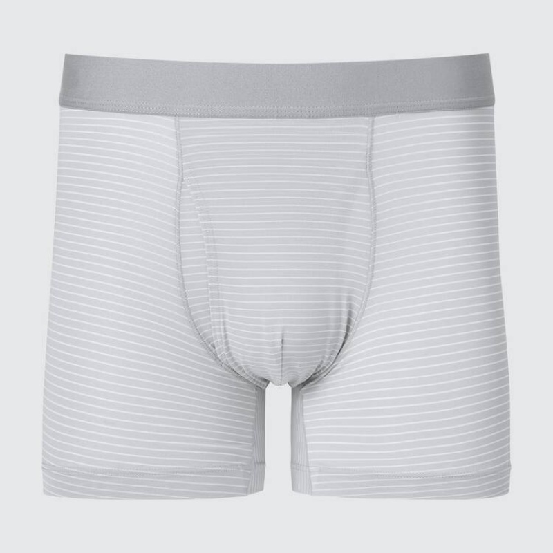 White Uniqlo Airism Striped Boxers Men Underwear | 7787869