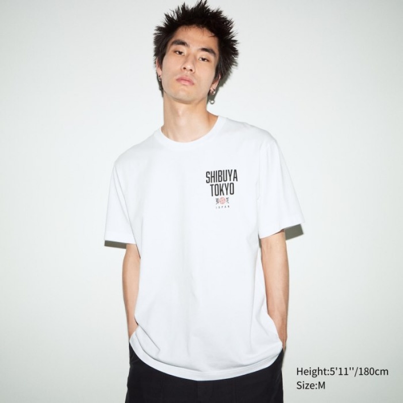 White Uniqlo Anime JUJUTSU KAISEN Season 2 UT Short-Sleeve Women T Shirts | 3372103
