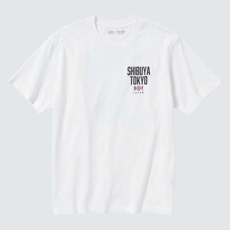 White Uniqlo Anime JUJUTSU KAISEN Season 2 UT Short-Sleeve Women T Shirts | 3372103