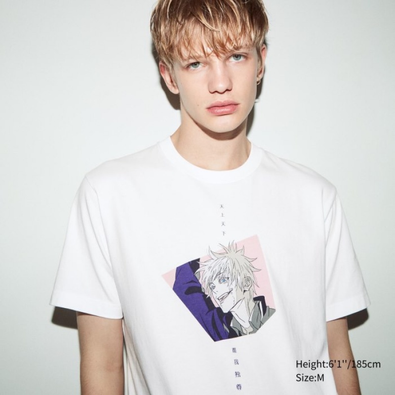 White Uniqlo Anime JUJUTSU KAISEN Season 2 UT Short-Sleeve Women T Shirts | 3137365