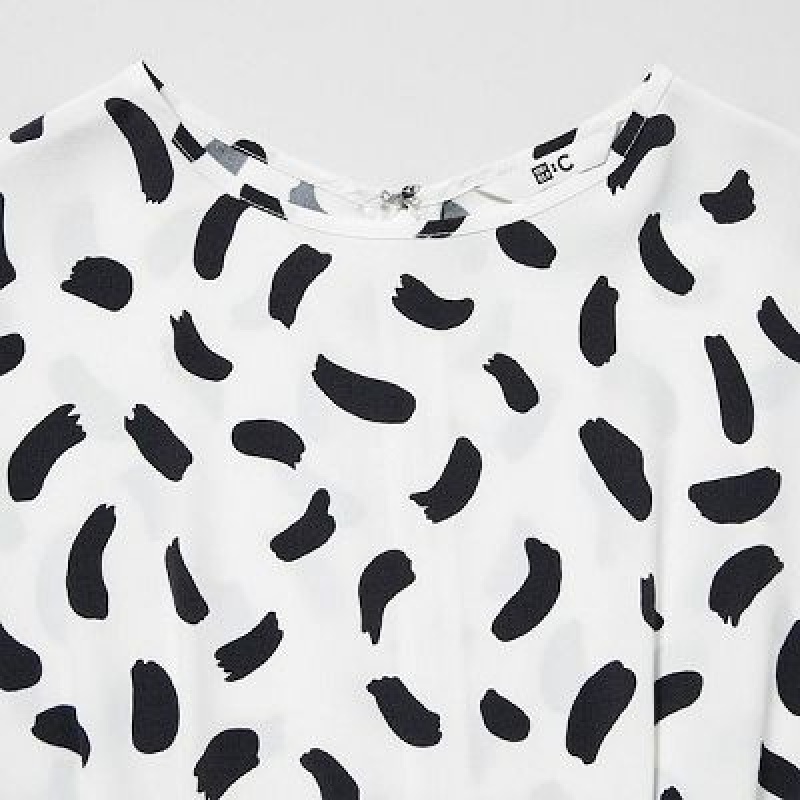 White Uniqlo Balloon Sleeve Short-Sleeve Women Dress | 9005724