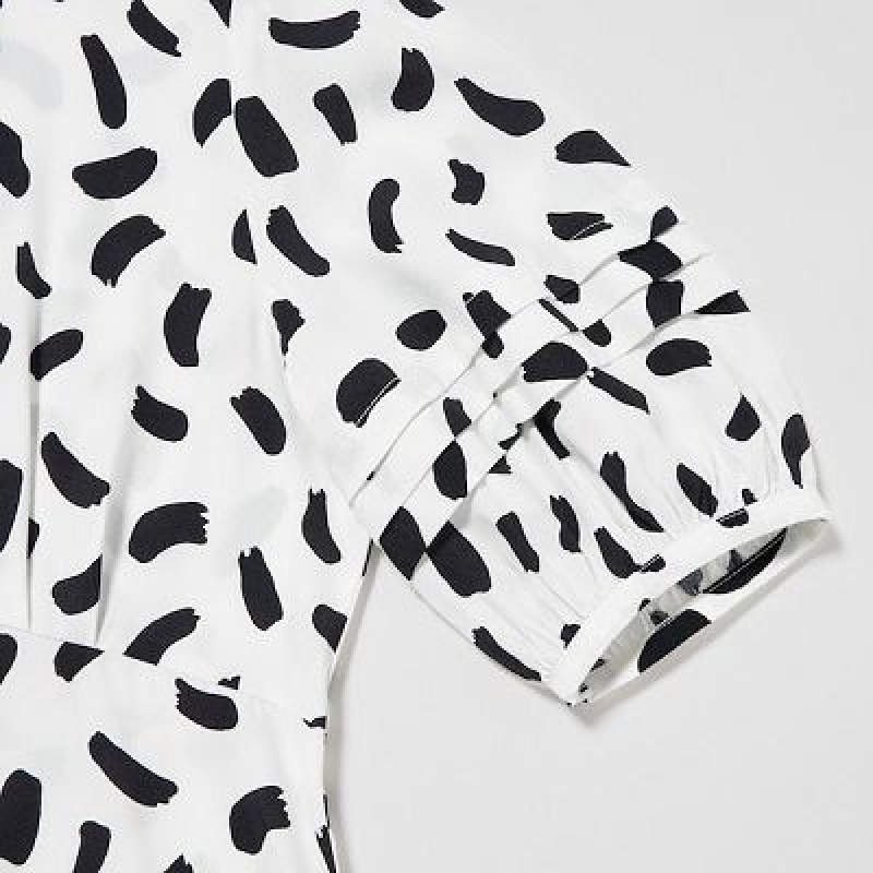 White Uniqlo Balloon Sleeve Short-Sleeve Women Dress | 9005724