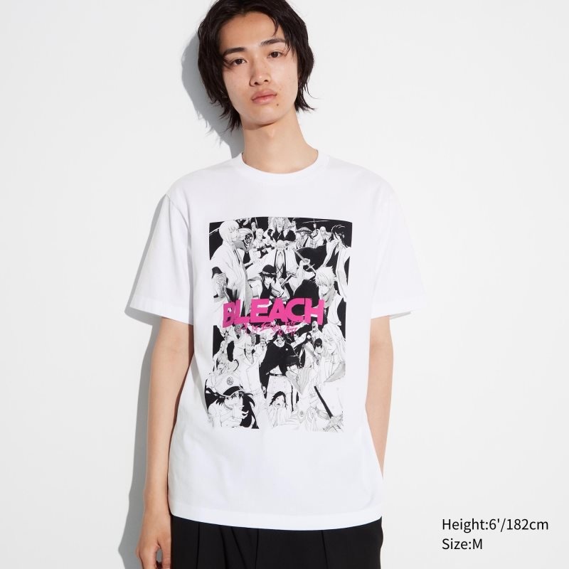 White Uniqlo Bleach: Thousand-year Blood War Ut Short-sleeve Graphic Men T Shirts | 6528928