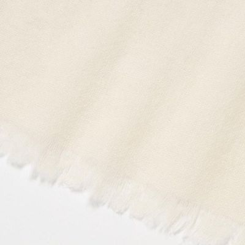 White Uniqlo Cashmere Stole Women Scarves | 4001747