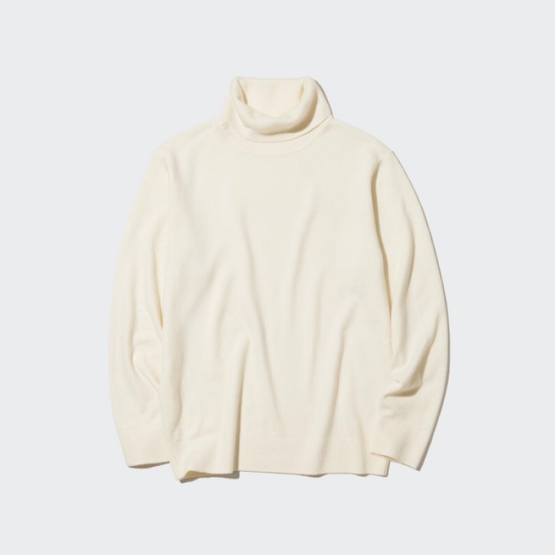 White Uniqlo Cashmere Turtleneck Long-sleeve Women Sweaters | 5623590