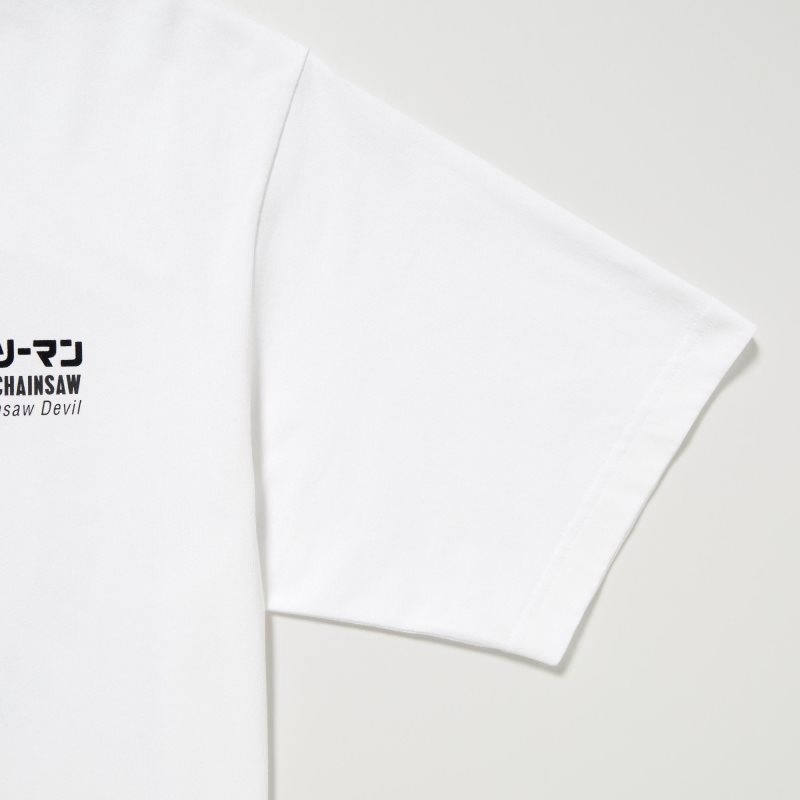 White Uniqlo Chainsaw Man × Kosuke Kawamura Short Sleeve Ut Oversized Men T Shirts | 8952810