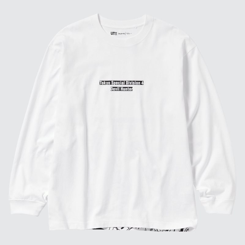White Uniqlo Chainsaw Man × Kosuke Kawamura Ut Long-sleeve Graphic Men T Shirts | 6649713