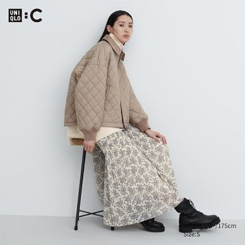 White Uniqlo Chiffon Pleated Women Skirts | 6148755