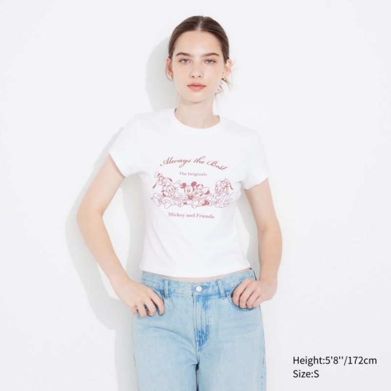 White Uniqlo Collection UT Short-Sleeve Women T Shirts | 7881980