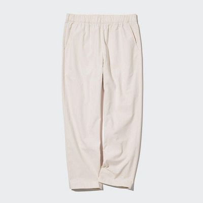 White Uniqlo Cotton Relaxed Ankle Women Pants | 415184