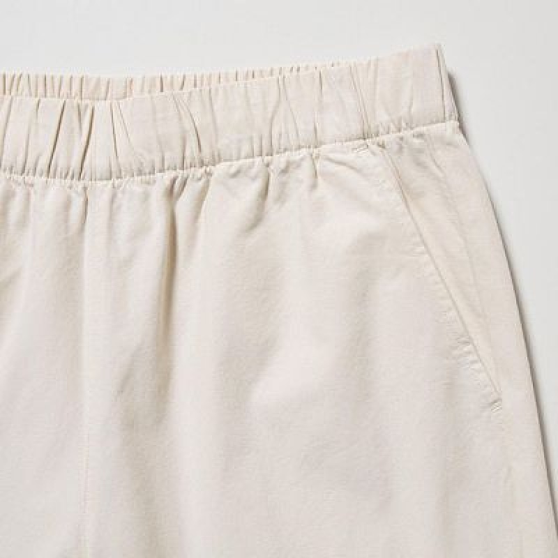 White Uniqlo Cotton Relaxed Ankle Women Pants | 415184