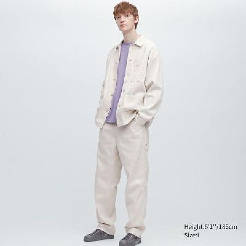 White Uniqlo Denim Work Women Pants | 4444434